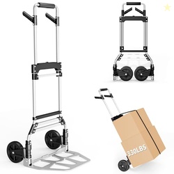 DIAMONDFORGE Folding Hand Truck Dolly Cart, 330 LBS Capacity Heavy Dut