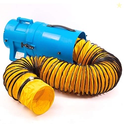 MOUNTO 8inch 1/3hp High Pressure Axial Blower Fan for Ventilation w/ 2