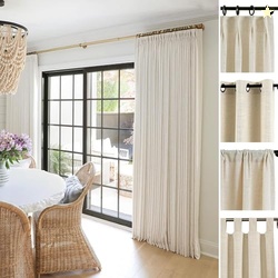 TWOPAGES Liz Linen Custom Curtain Customizable Size Blackout Pleated H
