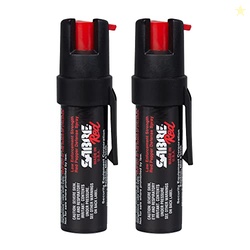 SABRE RED Compact Pepper Spray, Max Police Strength OC Spray with UV D
