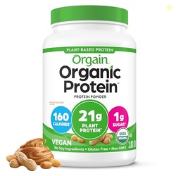 Orgain Organic Vegan Protein Powder, Peanut Butter - 21g Plant Protein