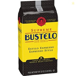 Supreme Bustelo Espresso Style Whole Bean Coffee, Dark Roast, 32 oz., 
