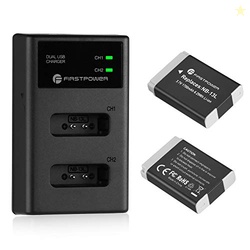 FirstPower 2-Pack NB-13L Battery & Dual USB Charger for Canon PowerSho