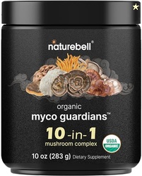 NatureBell Organic Mushroom Powder, 10oz | 10-in-1 Adaptogenic Blend w