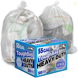55 Gallon Trash Bags, 3 Mil Contractor Bags, Large Trash Can Liners, 3