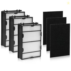 DerBlue 3PCS HAPF600 Filter Replacement and 3PCS pre filter Compatible