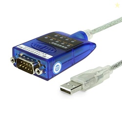 Gearmo USB to Serial RS-232 Adapter with LED Indicators, FTDI Chipset,