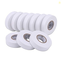 Lichamp 10-Pack White Electrical Tape Waterproof, 3/4 in x 66ft, Indus