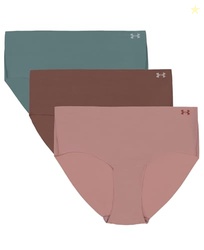 Under Armour Women's 3-pack Pure Stretch No Show Hipster Underwear, Al