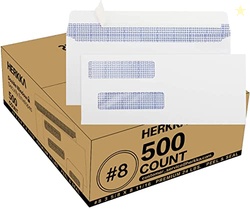 #8 Double Window Security Check Envelopes, No.8 Double Window Bussines