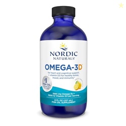 Nordic Naturals Omega-3D, Lemon Flavor - 8 oz - 1560 mg Omega-3 + 1000