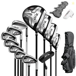 PGM Men's Complete Golf Club Sets - 12 Pieces - 3 Wood (#1,3,5), 1 Hyb