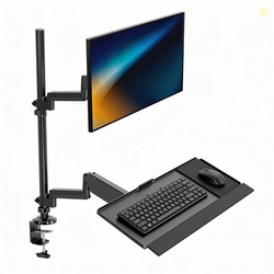 Mount-It! Sit-Stand Monitor Arm Desk Mount with Keyboard Tray, Single 