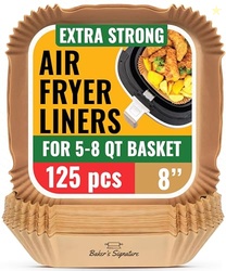 Air Fryer Paper Liners, 125Pcs Air Fryer Disposable Liners, Non-Stick 