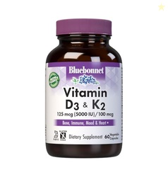 Bluebonnet Nutrition Vitamin D3 & K2, Soy-Free, for Strong-Healthy Bon