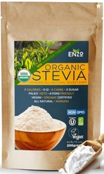 Enzo Easy Use Organic Stevia Powder 200g (7.05oz / 1600 Servings) All 