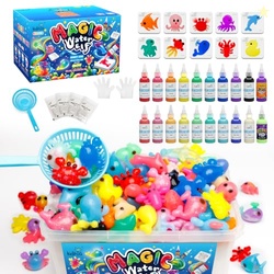 Kiditos Magic Water Elf Toy Kit  Squishies for Kids, 20 Gels & 10 Mold
