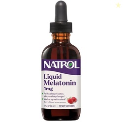Natrol Liquid Melatonin 1 mg, Melatonin for Adults to Fall Asleep Fast