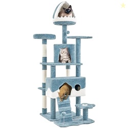 Yaheetech 72.5in Ocean-Themed Large Cat Tree, Multi-Level Cat Tower wi