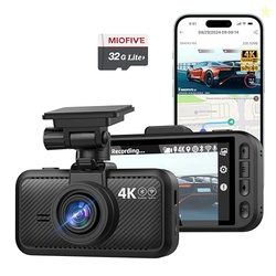 Miofive S1 4K Dash Cam Front - 2160P UHD Dash Camera for Cars, Built-i
