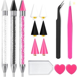 14 Pcs Rhinestone Picker Tool - 3 Pcs Dual-head Pens with 6 Wax Tips, 