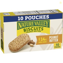 Nature Valley Biscuit Sandwiches, Peanut Butter, Snack Bars, 10 Bars, 