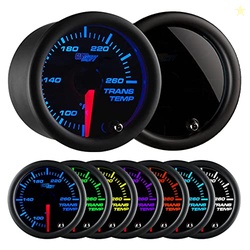 GlowShift Tinted 7 Color 260F Automatic Transmission Temp Gauge Kit - 