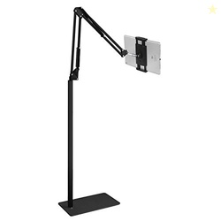 Tablet Floor Stand with 5LB Metal Base, Overhead Bed Phone Stand Angle