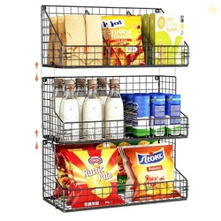 X-cosrack 3 Tier Large Stackable Snack Organizer - Versatile Wall Moun