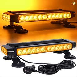 LINKITOM LED Strobe Flashing Light Bar -Aluminum Double Side Amber 30 