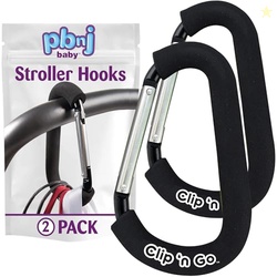 PBnJ Baby Stroller Hooks, 6.6" Extra Large Carabiner Clip, 2 Pack  Hea