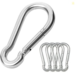 5PCS 3.15" Stainless Steel Carabiner Clip, 600-lb WLL Snap Hook for Gy