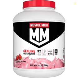 Muscle Milk Genuine Protein Powder, Strawberries 'N Crme, 32g Protein,