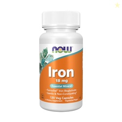NOW Foods Supplements, Iron 18 mg, Non-Constipating*, Essential Minera