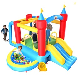 WELLFUNTIME Inflatable Bounce House with Slide, Jumping Castle with Bl