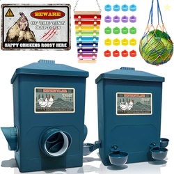 Automatic Port Chicken Feeder and Cup Waterer Set - Chicken Coop Acces
