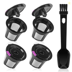 Rishpahu Reusable K Cups, 4 Pack Reusable Coffee Pods with Coffee Spoo