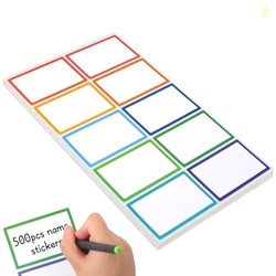 Utron 500Pcs Name Labels, 3.5x2.25 inch Blank Nametags, Sticky Name Ta