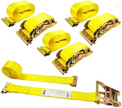 KJE E-Track Ratchet Straps, 4 Pack 2" x20' Heavy Duty Cargo Tie-Downs,