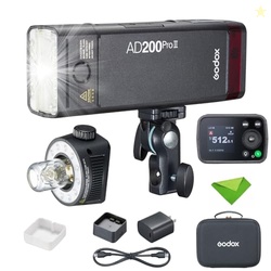 GODOX AD200 Pro II AD200ProII 200Ws 2.4G TTL Flash Strobe, 500 Full Po
