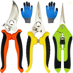 Pruning Shears, 4 Pack Garden Shears with Gardening gloves, Clippers H