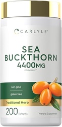 Carlyle Sea Buckthorn Oil Capsules | 200 Softgels | Non-GMO, Gluten Fr