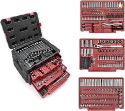 WORKPRO 450-Piece Drive Socket Set 1/2" 1/4" 3/8", CR-V Metric and Imp