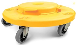 MaxWorks 18Inch Trash Can Dolly with 5 Swivel Casters HighVisibility Y