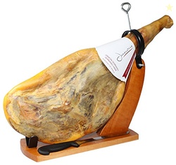 Spanish Serrano Ham Bone in from Spain 14-17 lb with Stand & Knife (NO