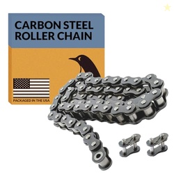 PGN #40 Roller Chain - 10 Feet + 2 Free Connecting Links - Carbon Stee