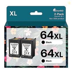 Exurbiz 64XL Ink Cartridges Black Compatible for HP 64 XL Work with En