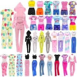 Barwa 10 Sets Doll Clothes Hooded Sports Suit Casual Outfits Tops and 