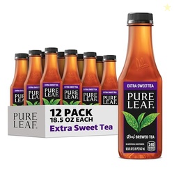 Pure Leaf Iced Tea, Extra Sweet, Real Brewed Tea, 18.5 Fl Oz Bottles (