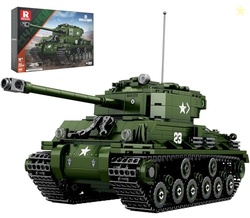 Reobrix M4A3E8 Sherman Tank Building Set,WW2 Military American Armed T